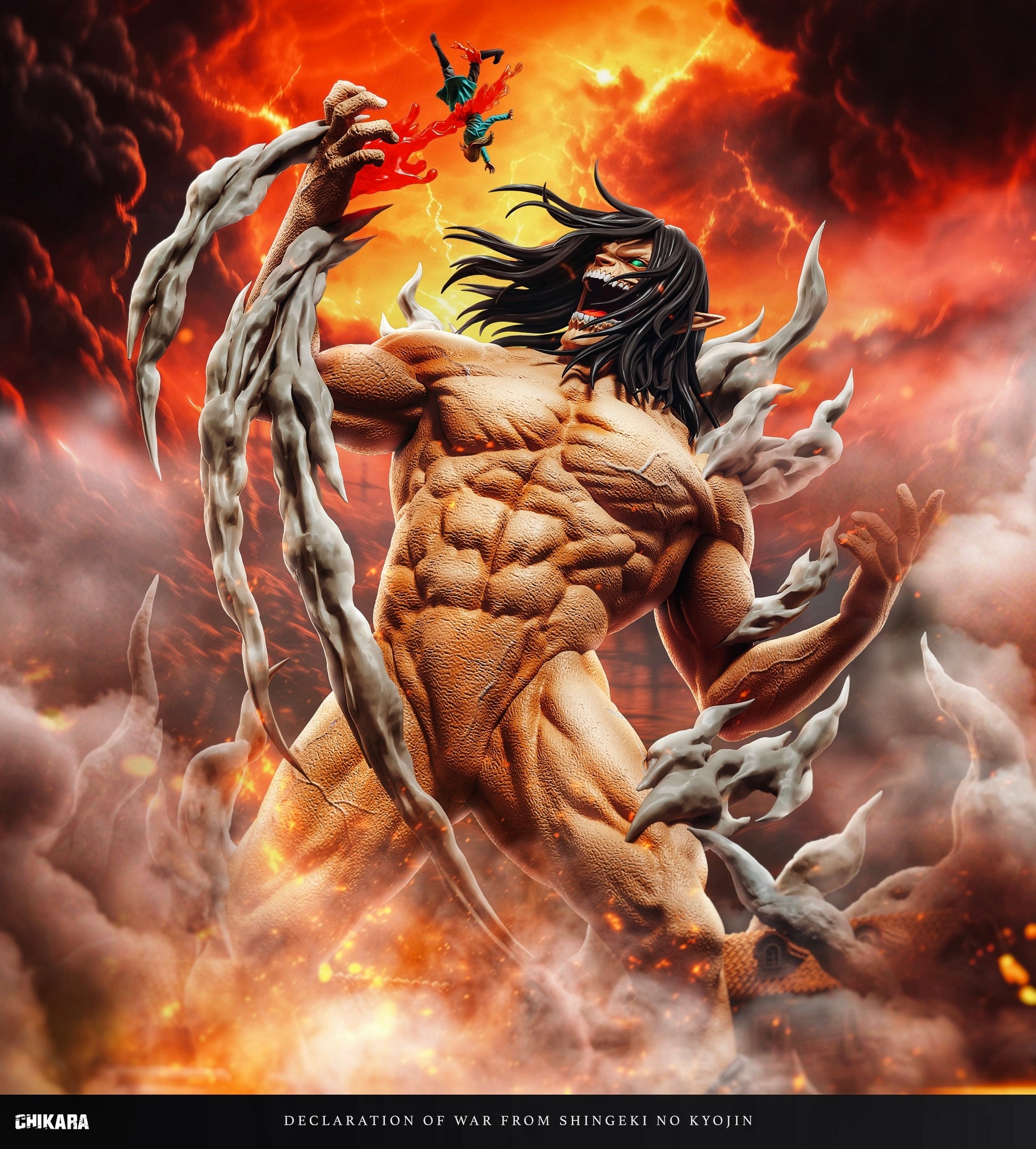 Black Estatuilla  Attack on Titan | Eren Jaeger | CHIKARA Studio | Tienda Anime | Tico Ofertas