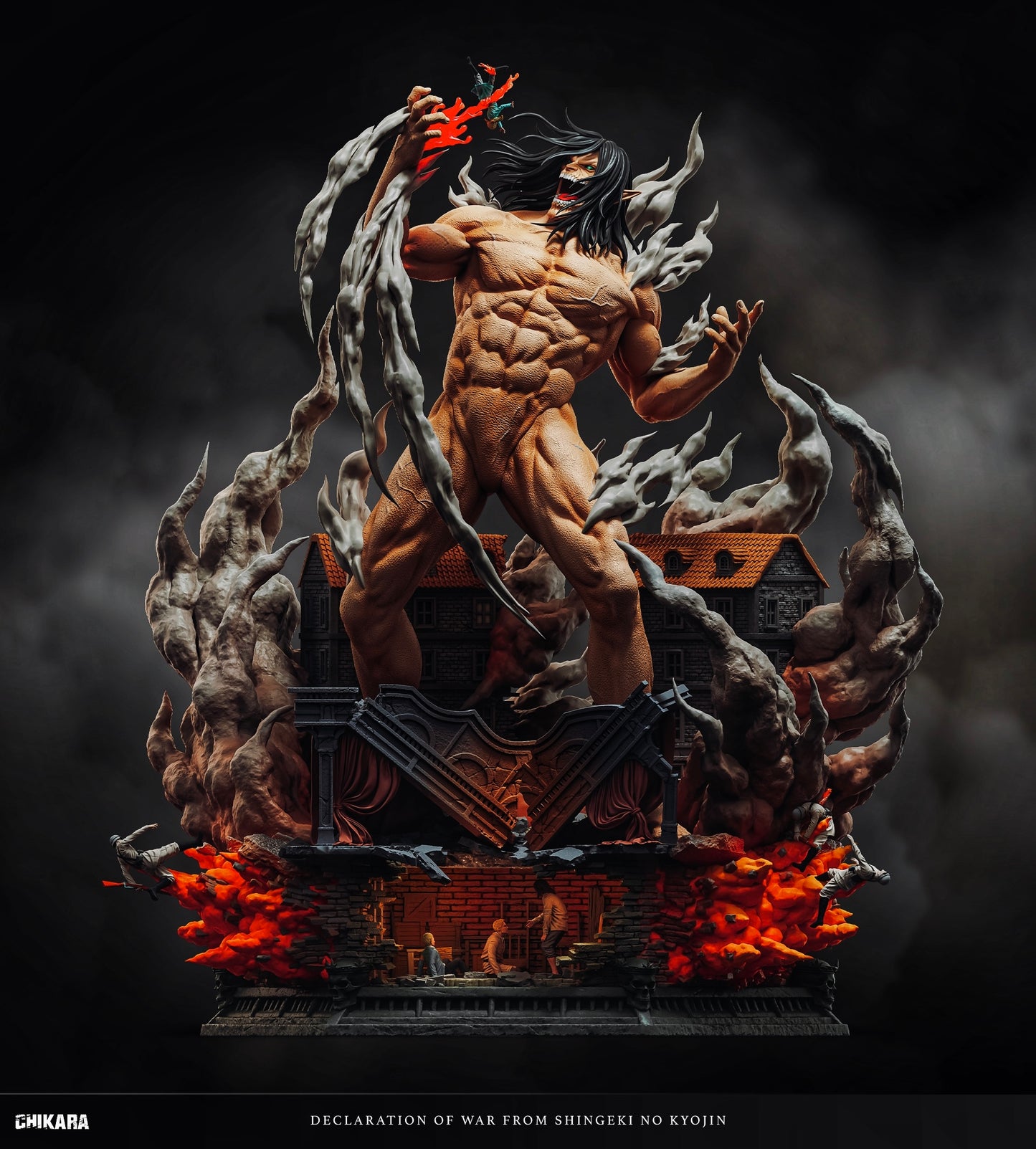 Black Estatuilla  Attack on Titan | Eren Jaeger | CHIKARA Studio | Tienda Anime | Tico Ofertas