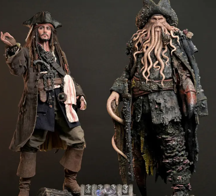 Estatuilla Pirates of the Caribbean | Jack Sparrow x Davy Jones | JND Studio | Tienda Figuras Realistas | Tico Oferta