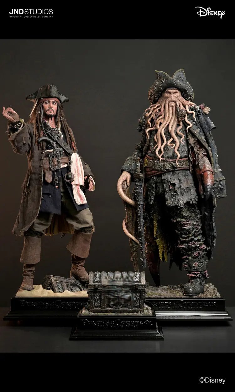 Estatuilla Pirates of the Caribbean | Jack Sparrow x Davy Jones | JND Studio | Tienda Figuras Realistas | Tico Oferta