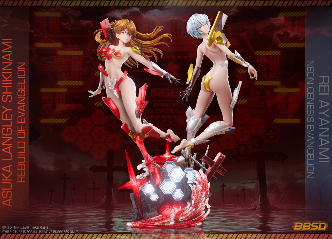 Estatuilla Neon Genesis Evangelion | Asuka Langley Sohryu X Rei Ayanami | BBSD Studio | Tienda Anime | Tico Ofertas