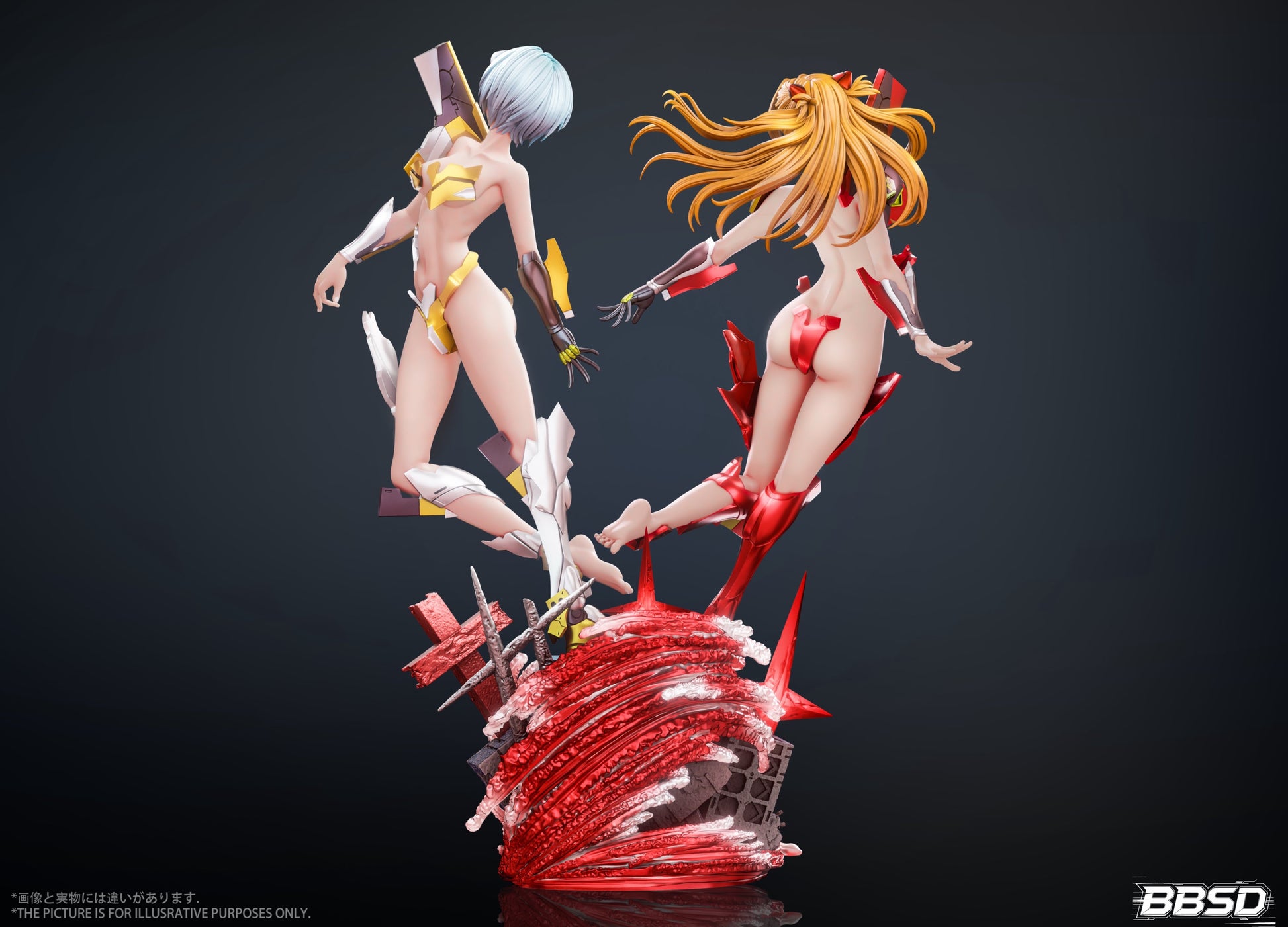 Estatuilla Neon Genesis Evangelion | Asuka Langley Sohryu X Rei Ayanami | BBSD Studio | Tienda Anime | Tico Ofertas BBSD Studio