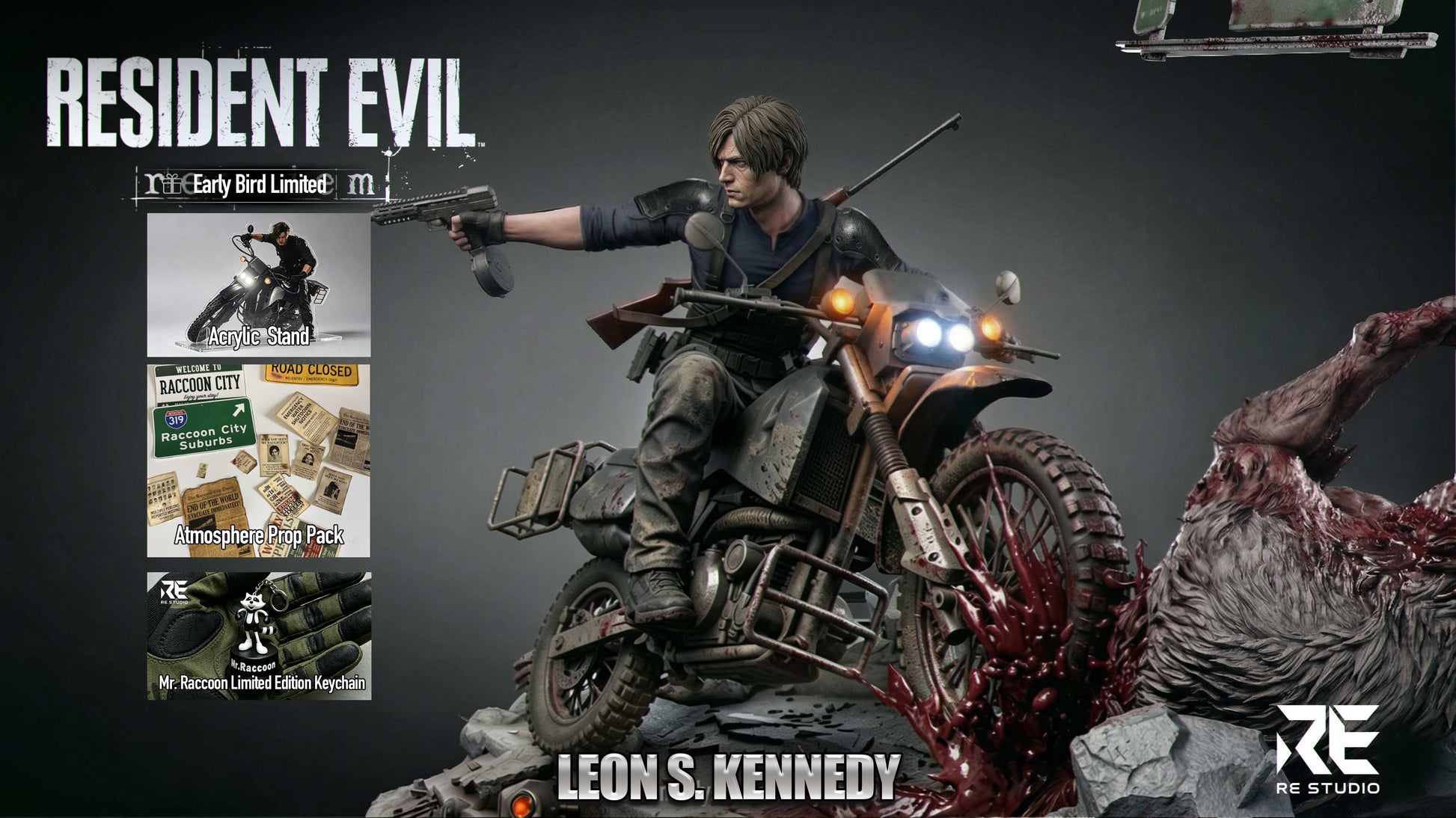 Estatuilla Resident Evil | Leon S. Kennedy | RE Studio | Tienda Anime | Tico Ofertas RE Studio
