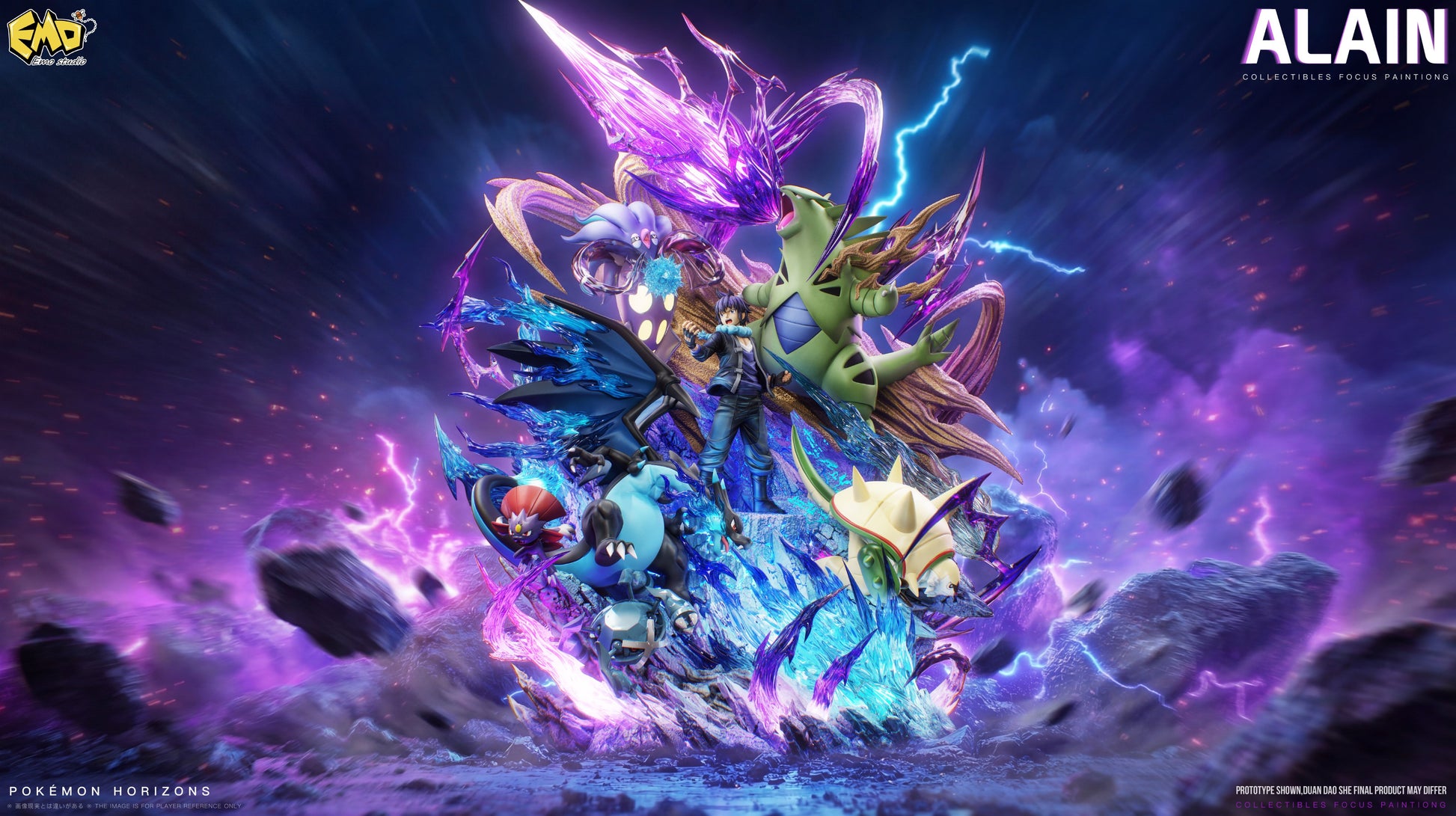 Estatuilla Pokémon | Alain, Charizard, Tyranitar, Weavile, Malamar, Metagross y Samurott | Emo Studio | Tienda Anime | Tico Ofertas Emo Studio