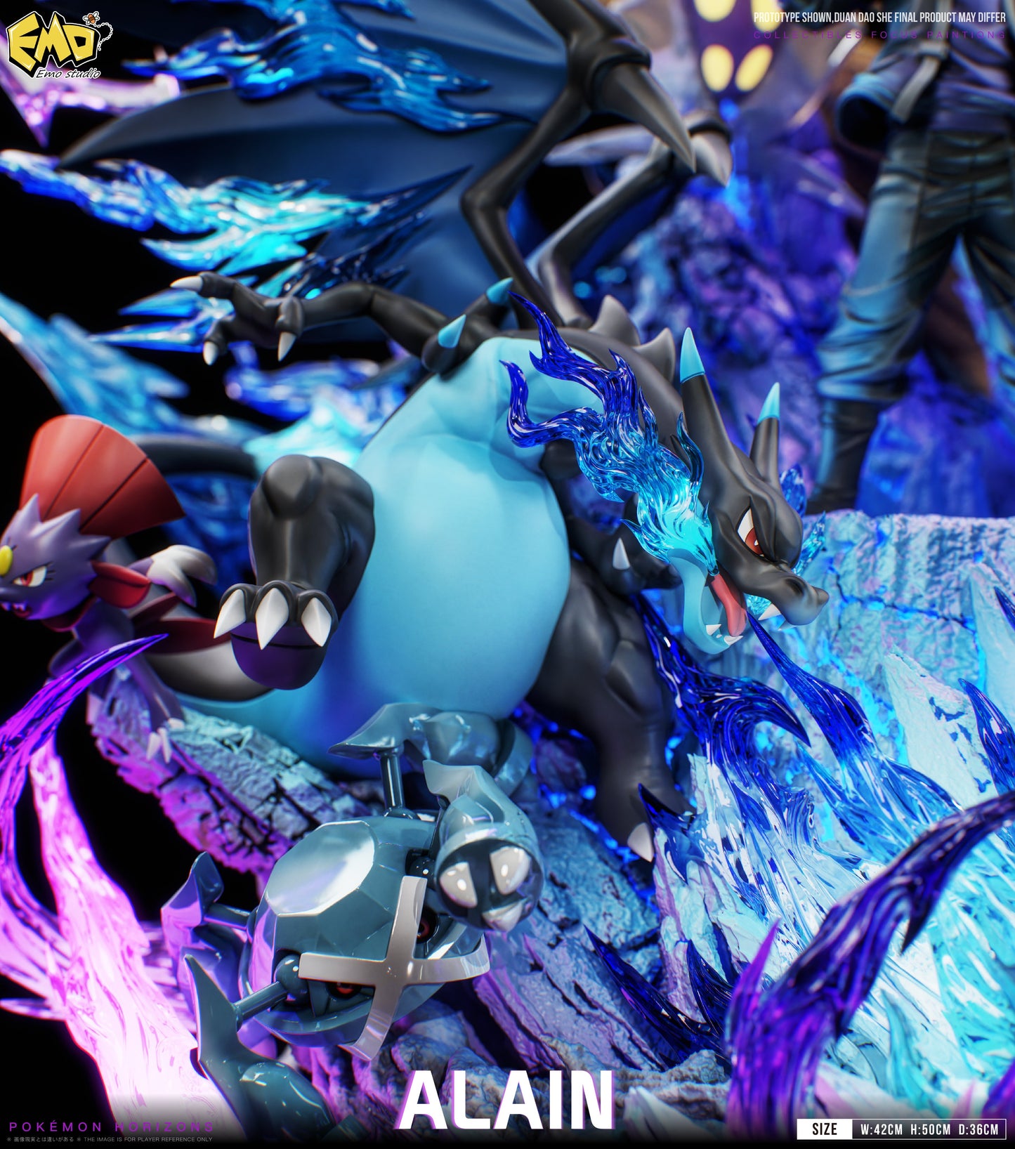 Estatuilla Pokémon | Alain, Charizard, Tyranitar, Weavile, Malamar, Metagross y Samurott | Emo Studio | Tienda Anime | Tico Ofertas Emo Studio