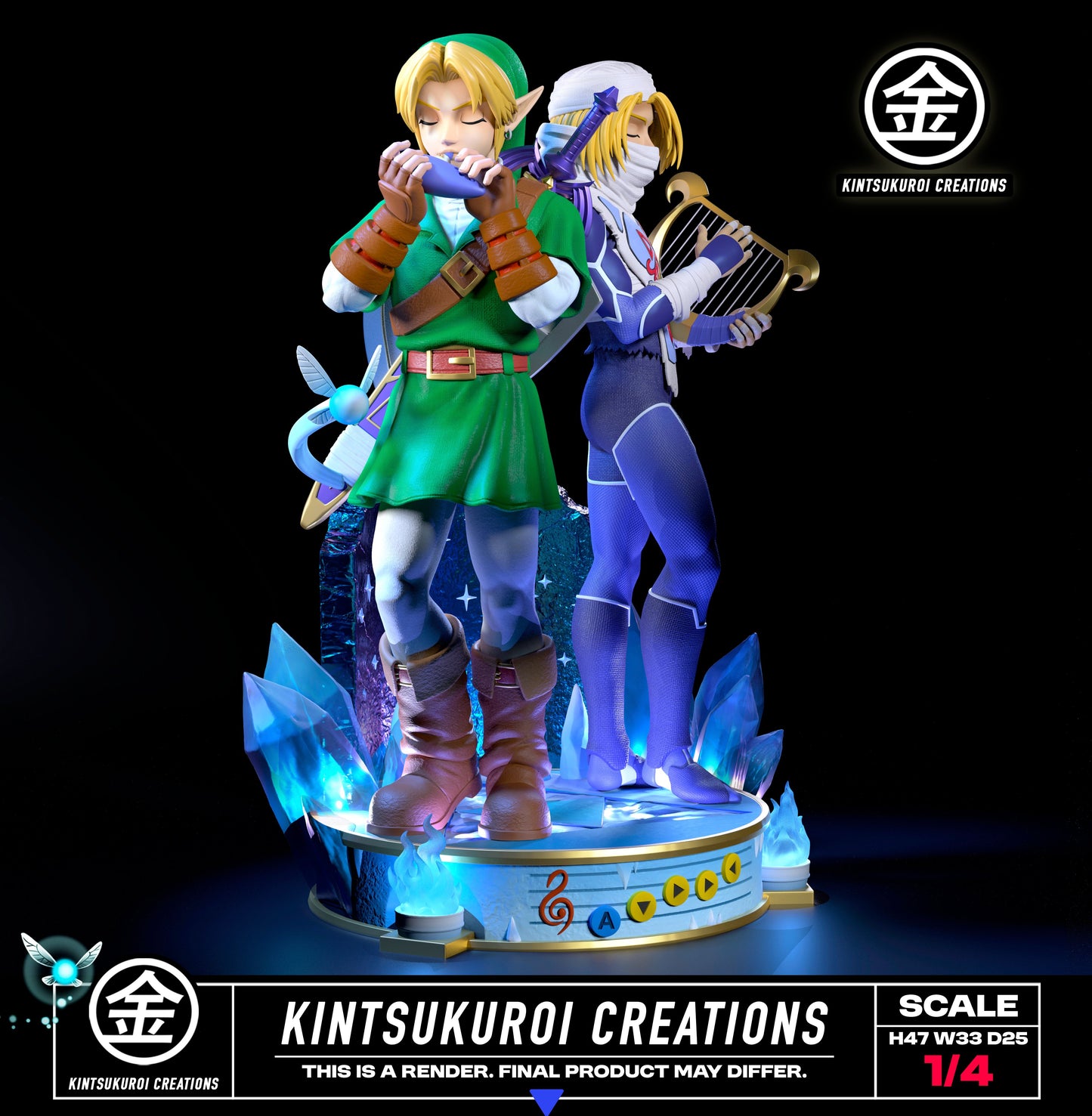 Estatuilla  The Legend of Zelda | Link x Sheik | Kintsukuroi Creations Studio | Tienda Anime | Tico Ofertas