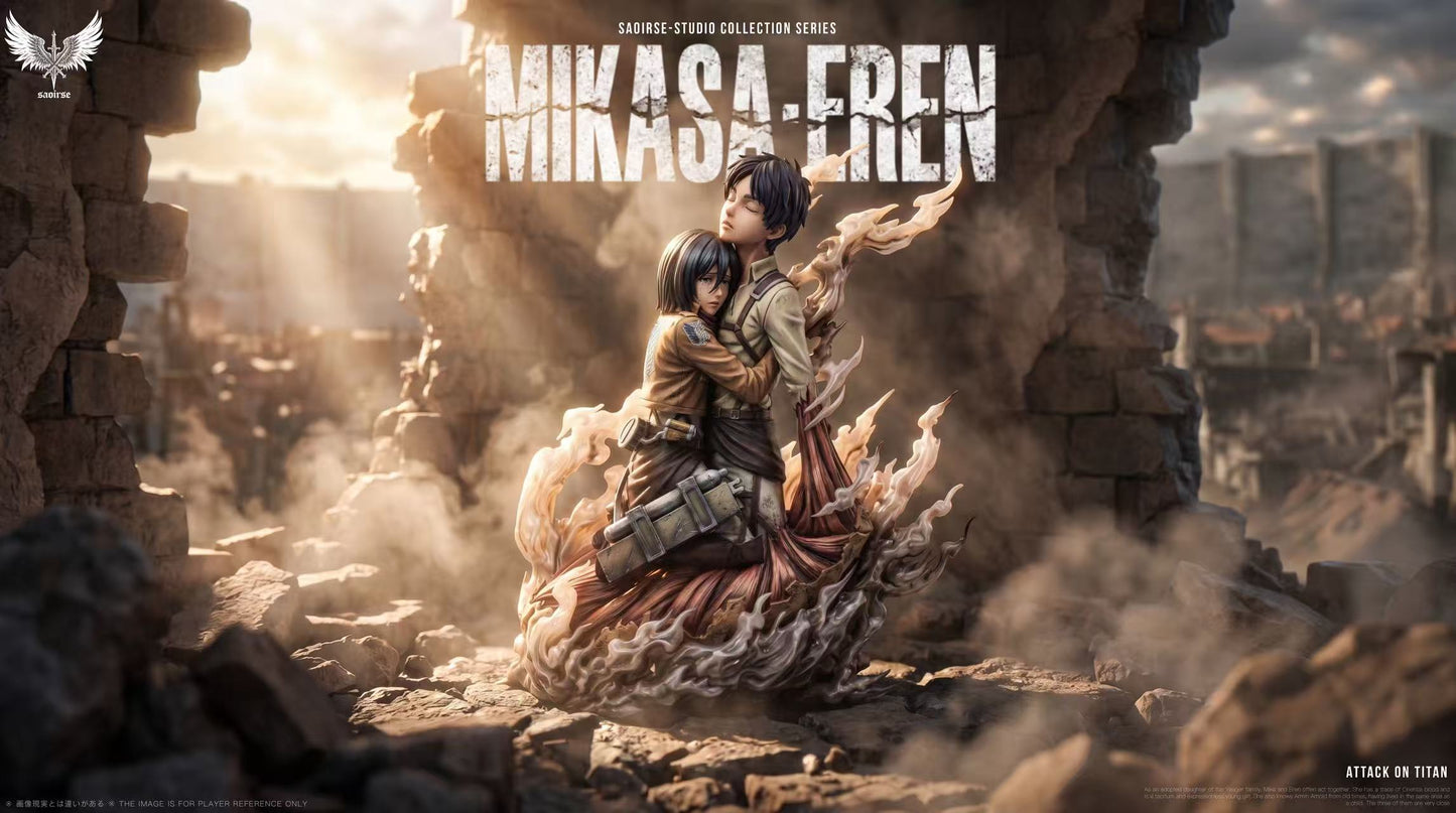 Estatuilla Attack on Titan | Eren Jaeger x Mikasa Ackerman 1/6 GK Statue | Saoirse Studio | Tienda Anime | Tico Ofertas