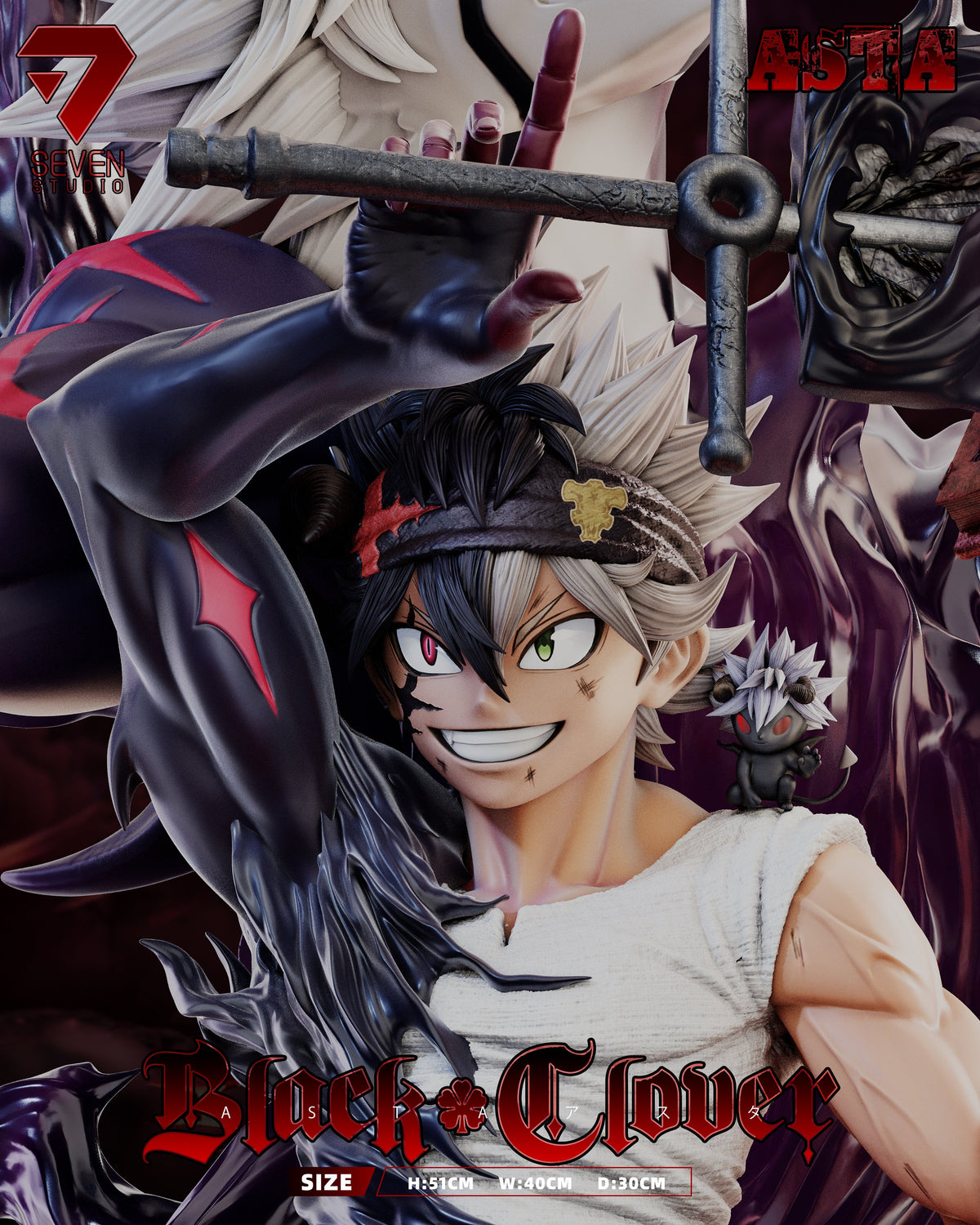 Estatuilla Black Clover | Asta – Asimilación Demoníaca | Seven Studio | Tienda Anime | Tico Ofertas