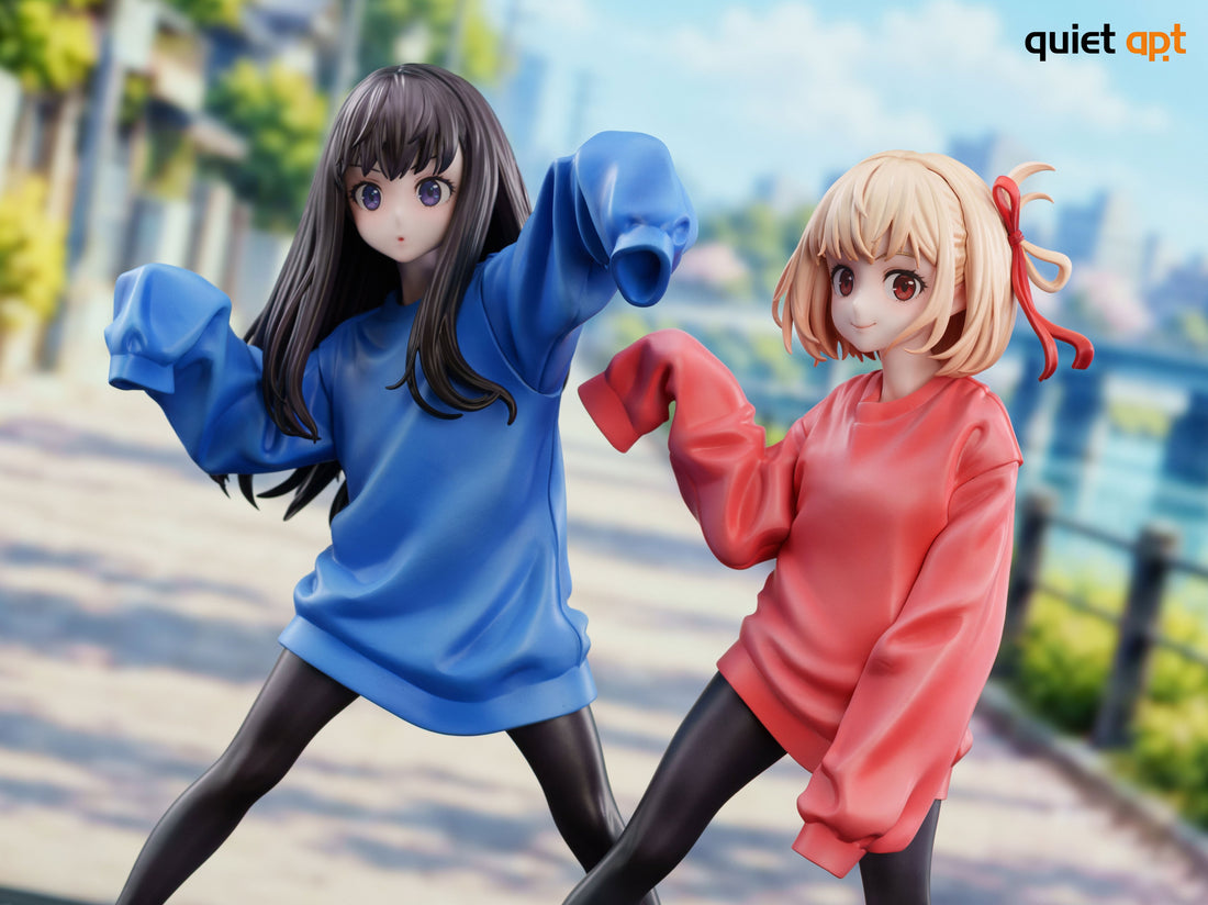 Estatuilla Lycoris Recoil | Chisato Nishikigi X Takina Inoue – Versión Atuendo Diario | QuietArt Studio | Tienda Anime | Tico Ofertas
