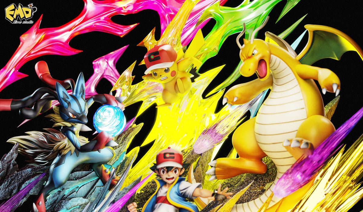 Estatuilla Pokémon | Ash Ketchum y Equipo Pokémon – Masters Eight Series 004 | Emo Studio | Tienda Anime | Tico Ofertas
