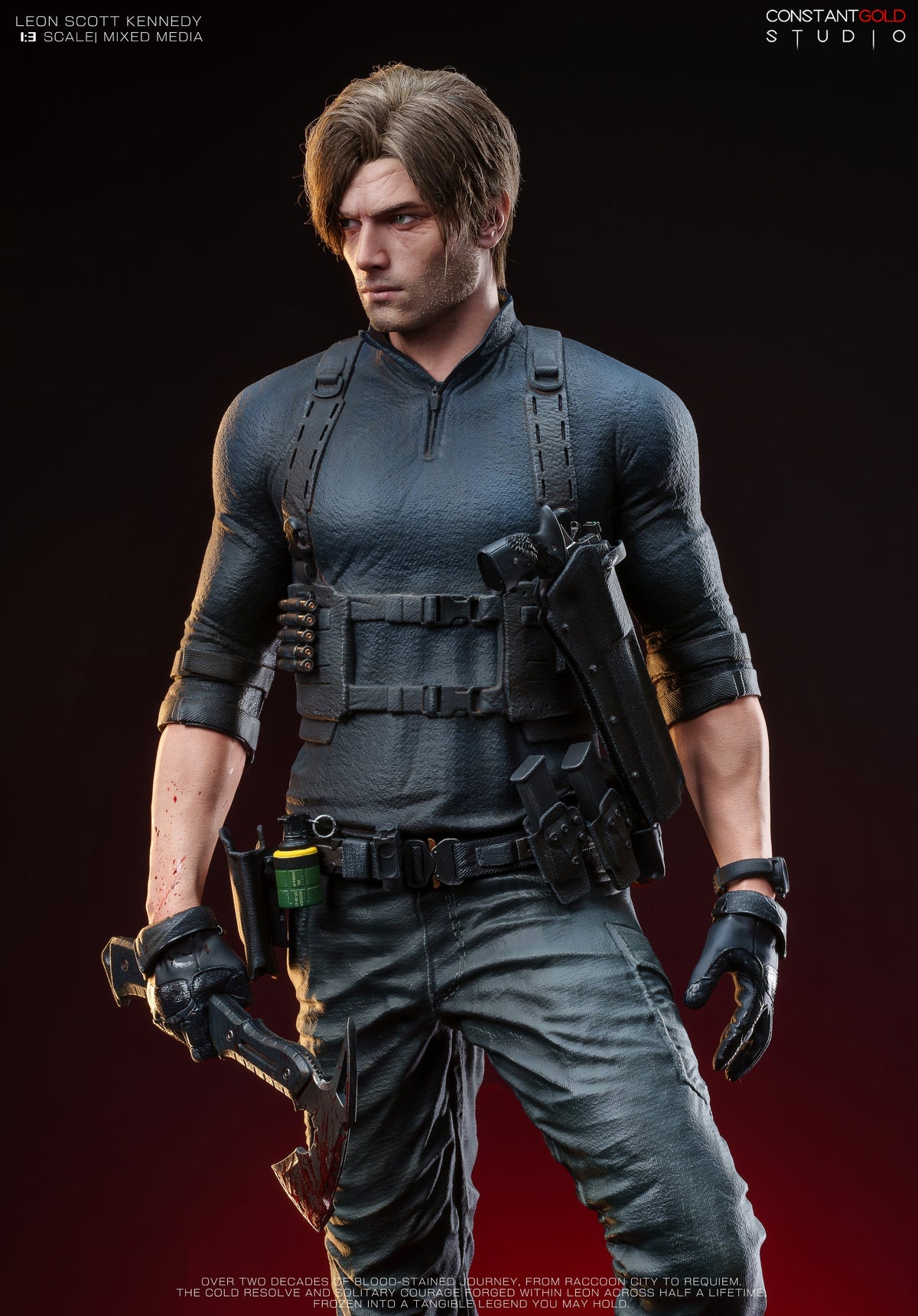 Estatuilla Resident Evil | Leon Scott Kennedy | Constant Gold Studio | Tienda Anime | Tico Ofertas