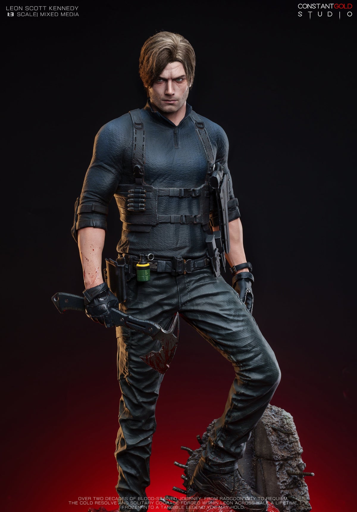 Estatuilla Resident Evil | Leon Scott Kennedy | Constant Gold Studio | Tienda Anime | Tico Ofertas