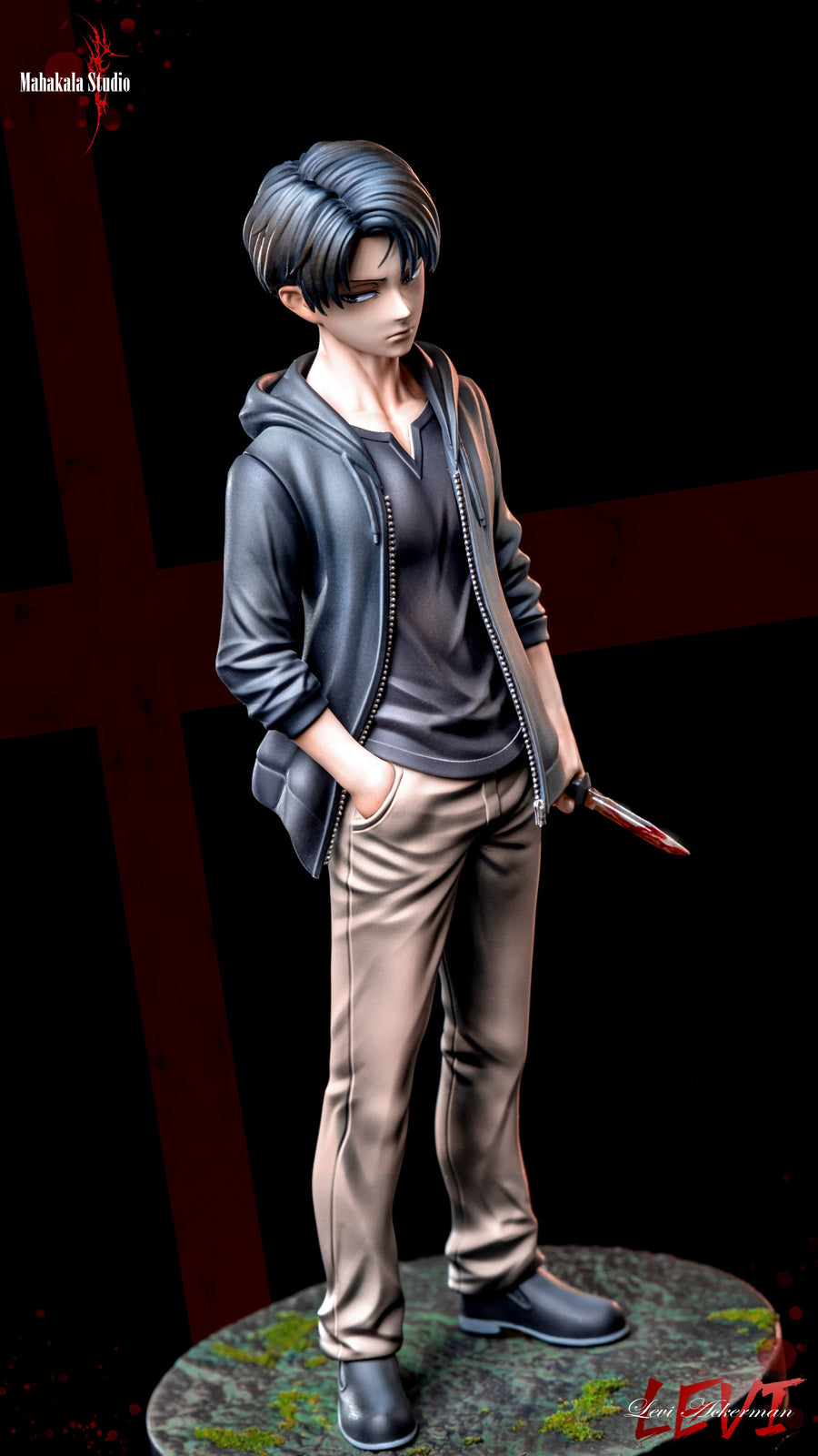 Estatuilla Attack on Titan | Levi Ackerman de Niño | Mahakala Studio | Tienda Anime | Tico Ofertas