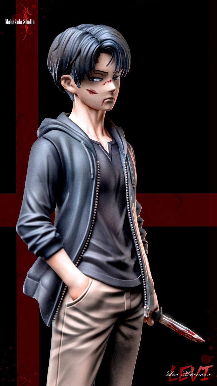 Estatuilla Attack on Titan | Levi Ackerman de Niño | Mahakala Studio | Tienda Anime | Tico Ofertas