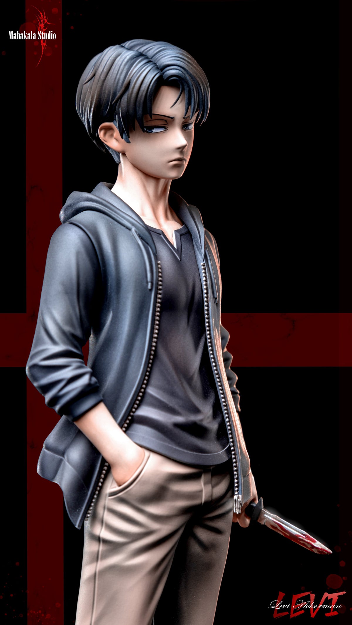 Estatuilla Attack on Titan | Levi Ackerman de Niño | Mahakala Studio | Tienda Anime | Tico Ofertas