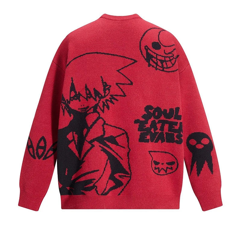 Suéter Tejido Y2K Harajuku Vintage Anime Oversized - Estilo Hip Hop Unisex | Tienda Anime Costa Rica - Tico Ofertas