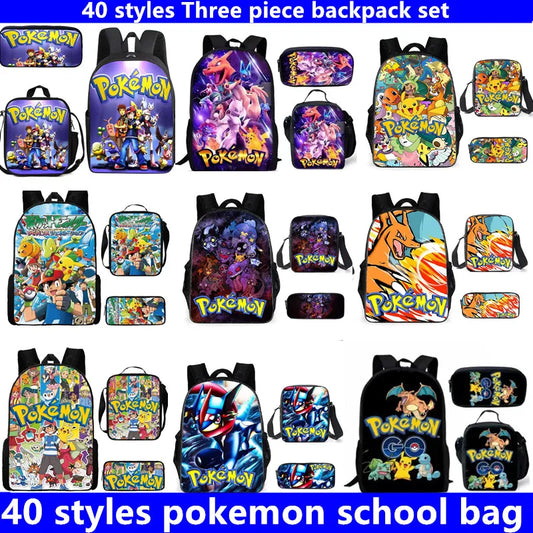 Mochila Escolar Pokémon para Niños - Pikachu Kawaii | Figuras Anime Costa Rica, Bolsa de Almacenamiento Grande para Viaje y Estudiantes, Juguete y Mochila para Niños