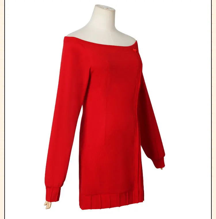 Cosplay Anime FAMILY - Yor Forger / Yor Briar Mini Dress Rojo de Lana | Tienda Anime Costa Rica - Tico Ofertas