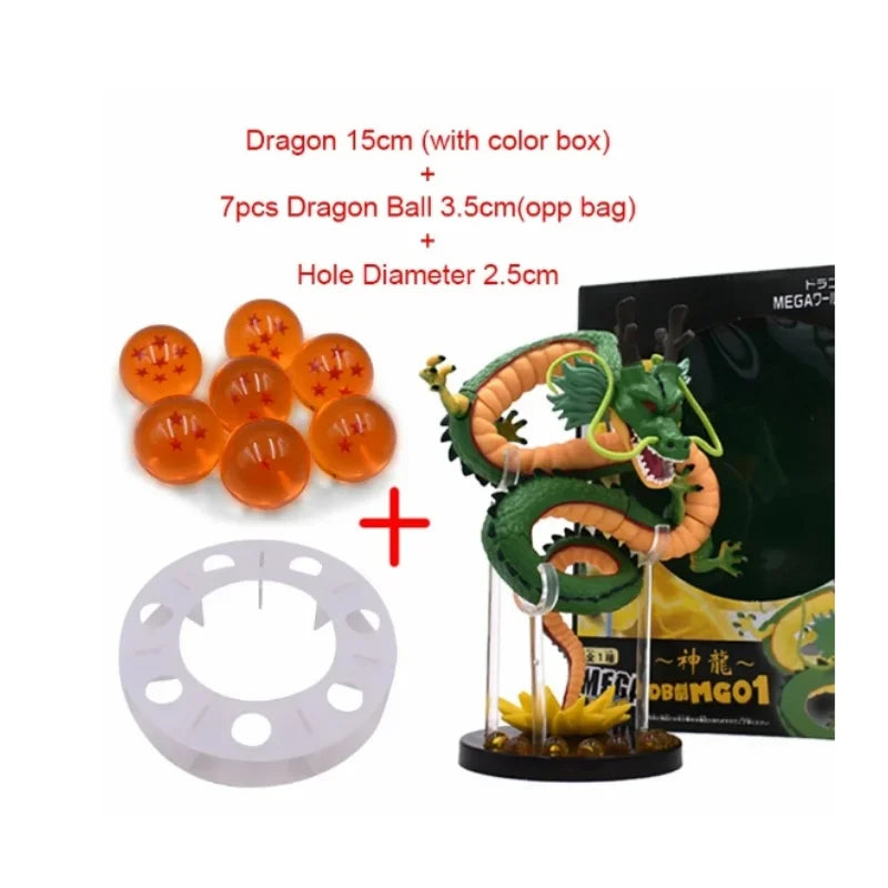 Set de Figuras DBZ Shenlong y Esferas del Dragón con Cristales de 7 Estrellas 3.5CM | Figuras Anime Costa Rica, Colección y Modelo de Juguetes