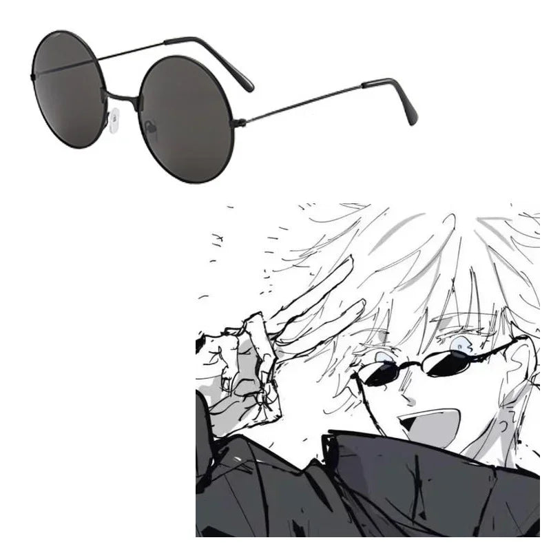 Accesorios Anime Jujutsu Kaisen - Gojo Satoru Cosplay Black Glasses Steampunk Round Frame | Tienda Anime Costa Rica - Tico Ofertas