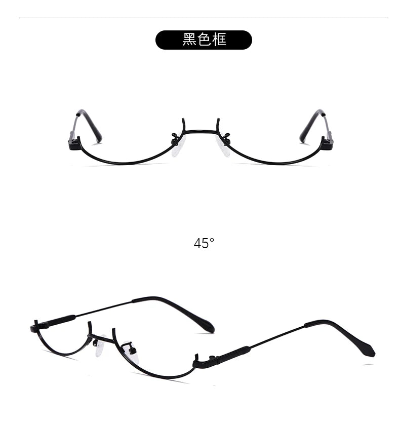 Anime Style Cosplay Lower Half Frame Glasses Royal Elder Sister Lolita Decoration Glasses Hottie Take Photos Props Accessories