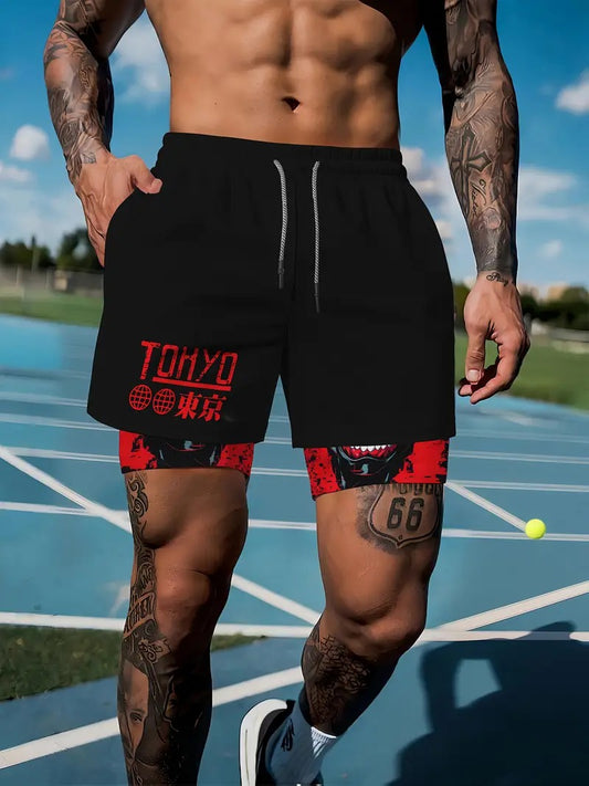Dark Slate Gray Shorts Tokyo Ghoul Ken Kaneki | Ropa Anime Gym | Edición Limitada – Tico Ofertas