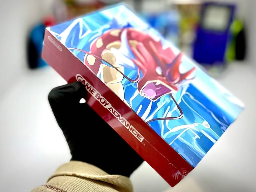 Light Gray Game Boy Advance edición Gyarados Shiny personalizada con pantalla IPS en Costa Rica