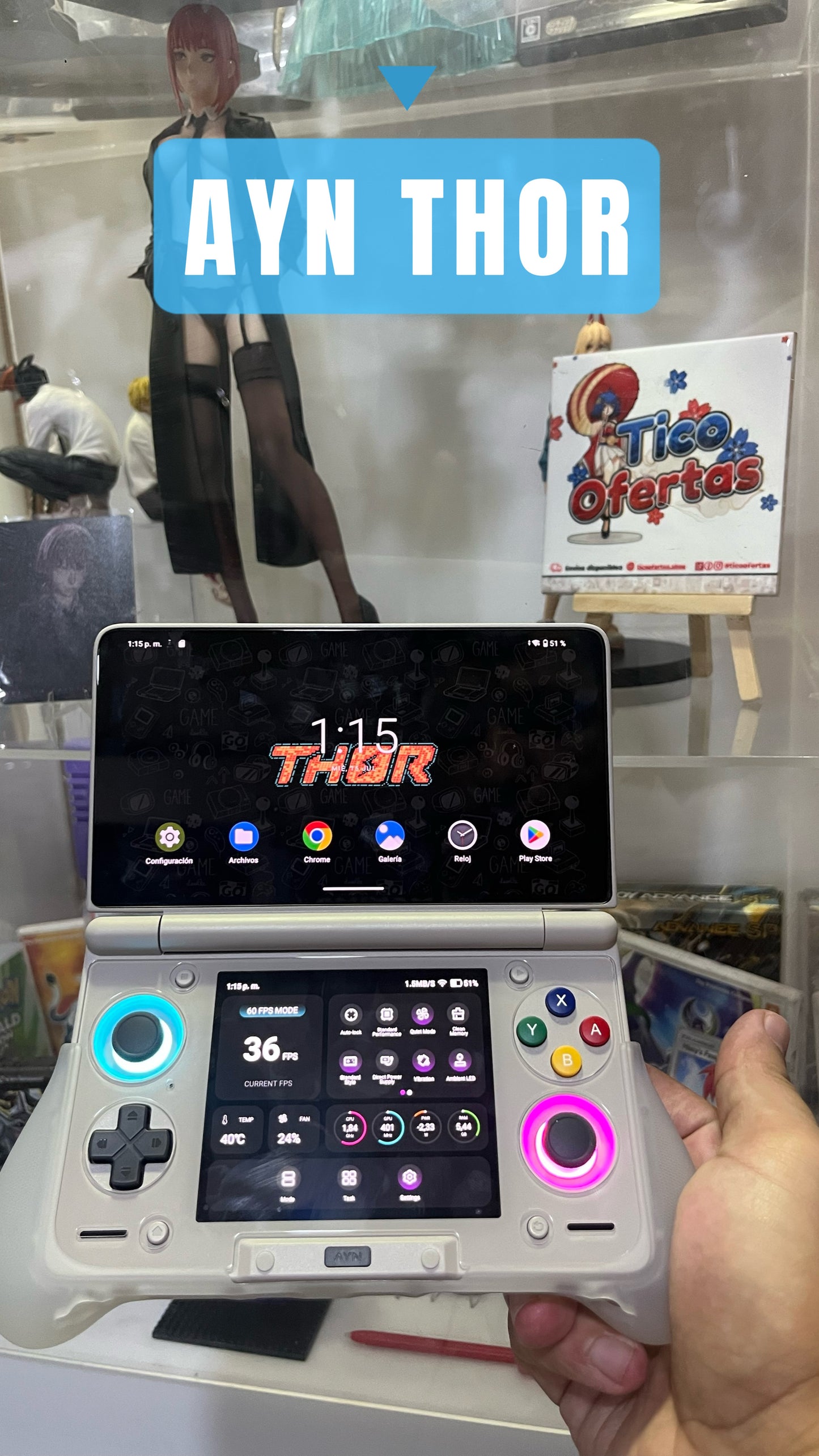 AYN Thor | Consola Android Doble Pantalla AMOLED | Tico Ofertas Costa Rica Ayn