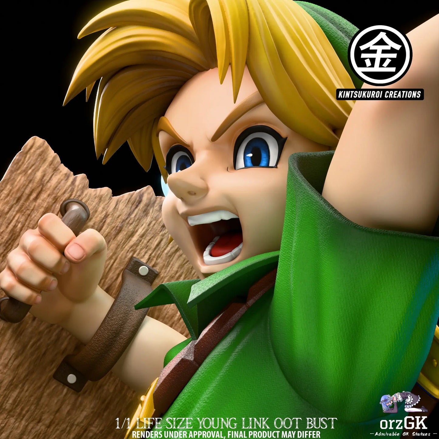 Dark Green Figura The Legend of Zelda | Young Link Bust | Kintsukuroi Creations Studio | 1/1 Life-Size | Tico Ofertas
