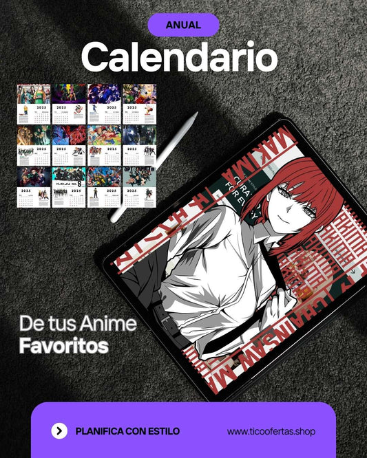 Calendario Anime Hits 2025 – Plantillas Editables y Listas PDF para Imprimir| Tico ofertas - Tico Ofertas