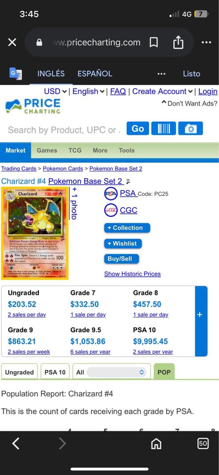 Carta Pokémon Charizard Base Set 1999 Holo Original – Costa Rica