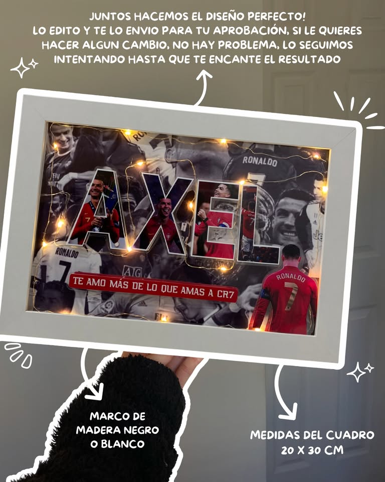 Cuadro 3D Personalizado con luces LED en Costa Rica | Regalo único Tico Ofertas