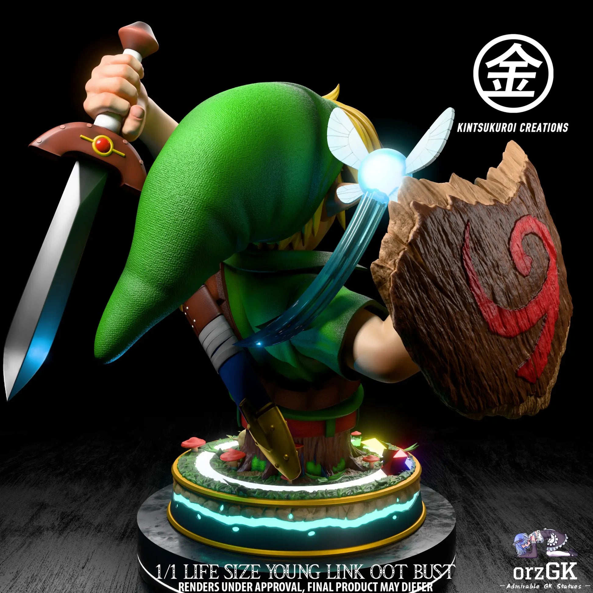 Black Figura The Legend of Zelda | Young Link Bust | Kintsukuroi Creations Studio | 1/1 Life-Size | Tico Ofertas