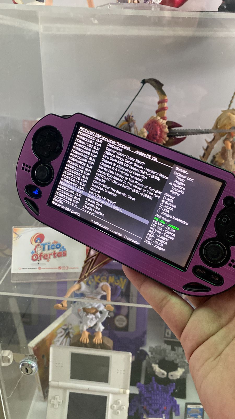 Dark Gray PS Vita Slim y PS Vita Fat OLED – Consolas Portátiles en Excelente Estado