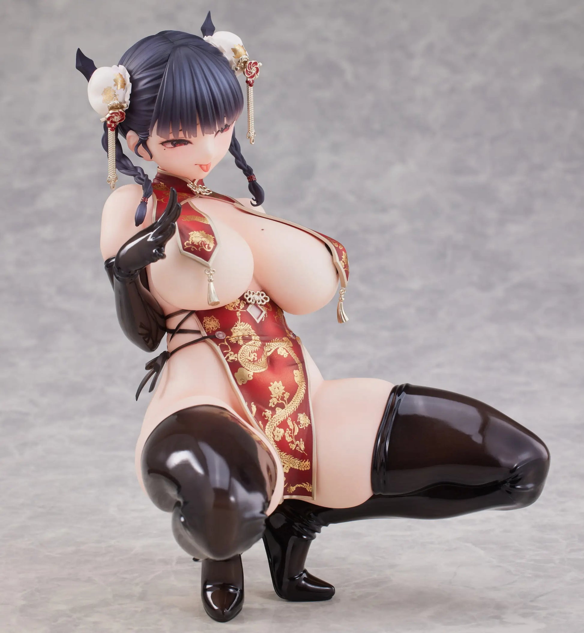 Dark Gray Estatuilla Dragon Chinese Dress | Sugata no Ane no Tomodachi | Ilustración Daiki Kase | 1/6 Scale | DIGIGIRL | Tico Ofertas