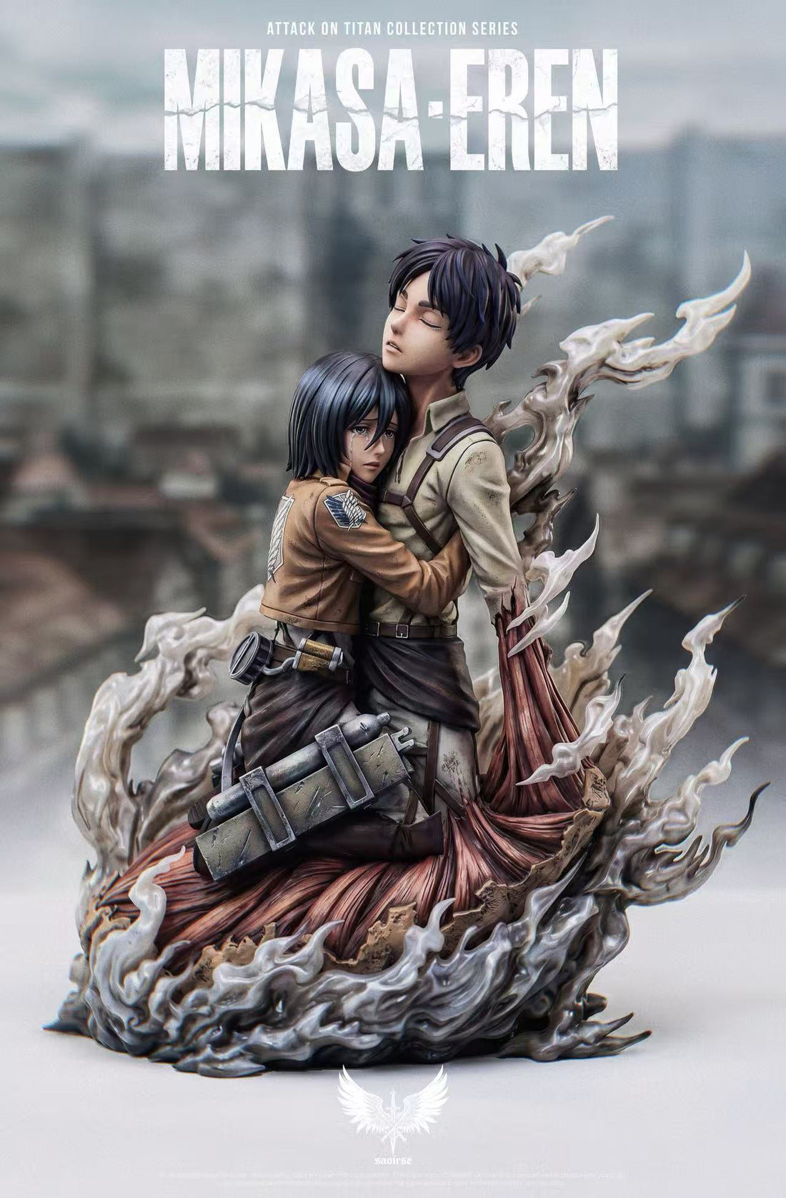 Estatuilla Attack on Titan | Eren Jaeger x Mikasa Ackerman 1/6 GK Statue | Saoirse Studio | Tienda Anime | Tico Ofertas