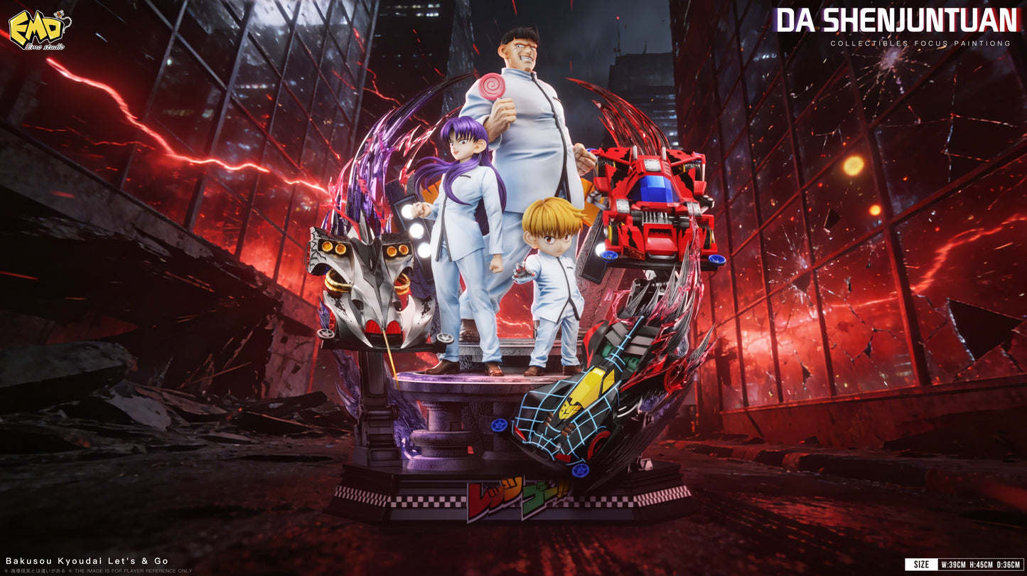 Estatuilla Bakusō Kyōdai Let's & Go!! | Ray Hijikata x Gen Kondo x Kai Okita | Emo Studio | Tienda Anime | Tico Ofertas Emo Studio