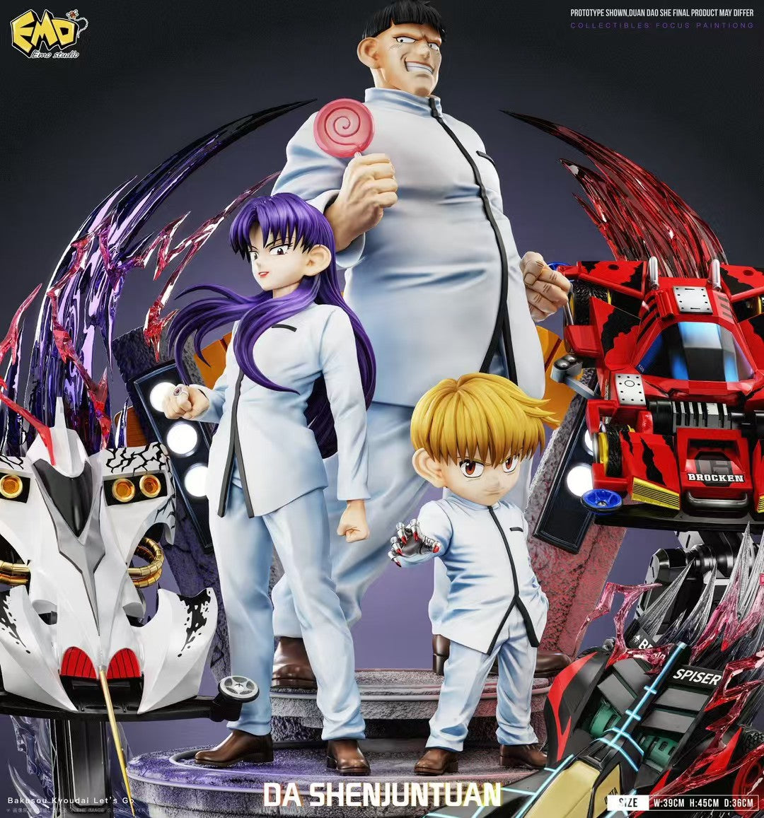 Estatuilla Bakusō Kyōdai Let's & Go!! | Ray Hijikata x Gen Kondo x Kai Okita | Emo Studio | Tienda Anime | Tico Ofertas Emo Studio