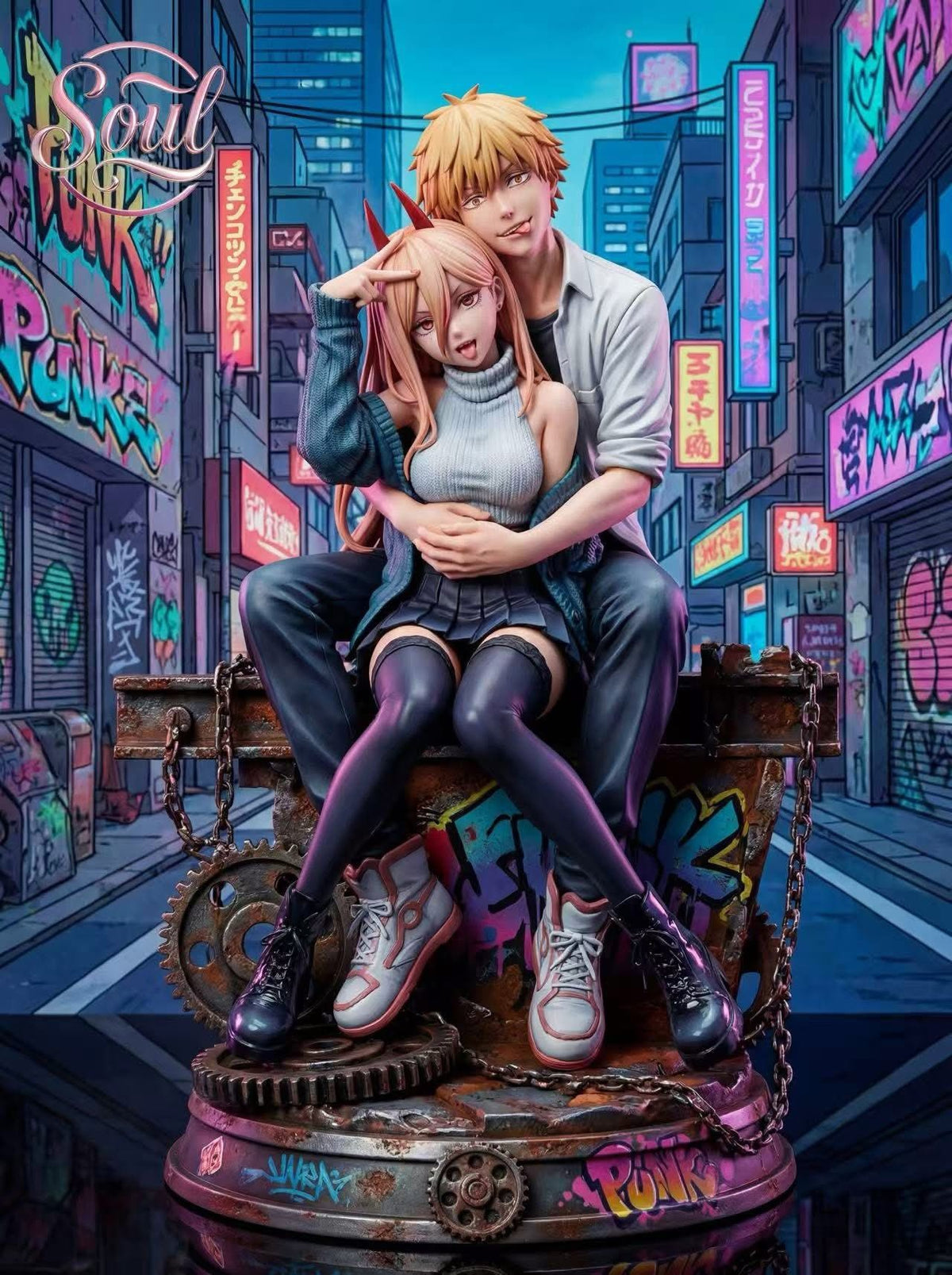 Estatuilla Chainsaw Man | Denji X Power | Tienda Anime | Tico Ofertas Soul Studio