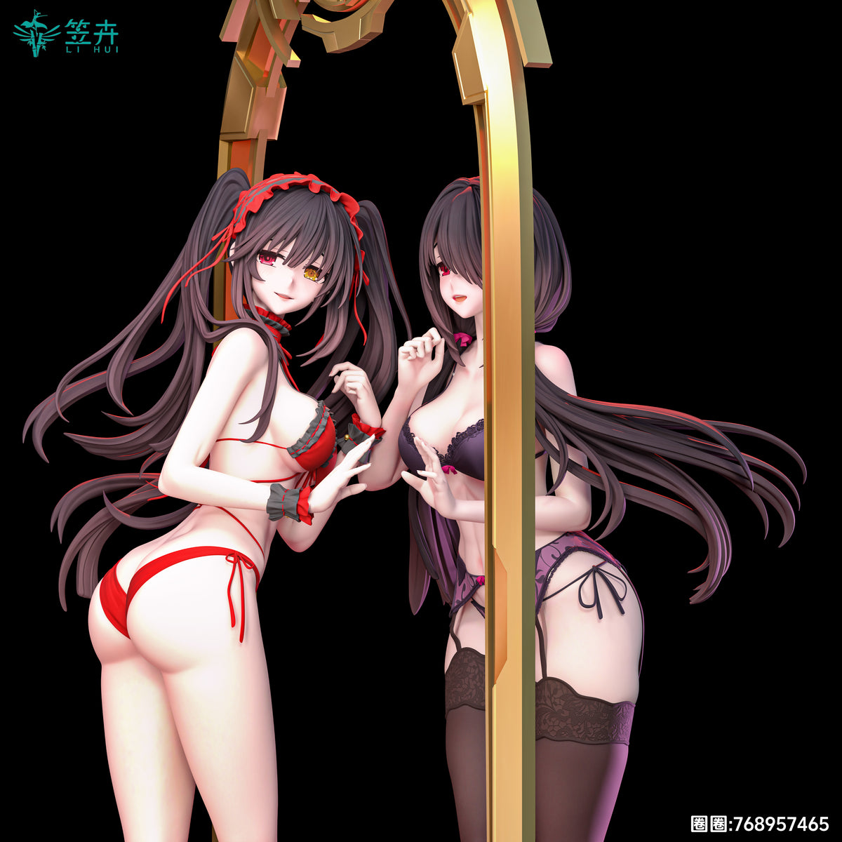 Figura de colección Estatuilla Date A Live | Kurumi Tokisaki | LI HUI Studio