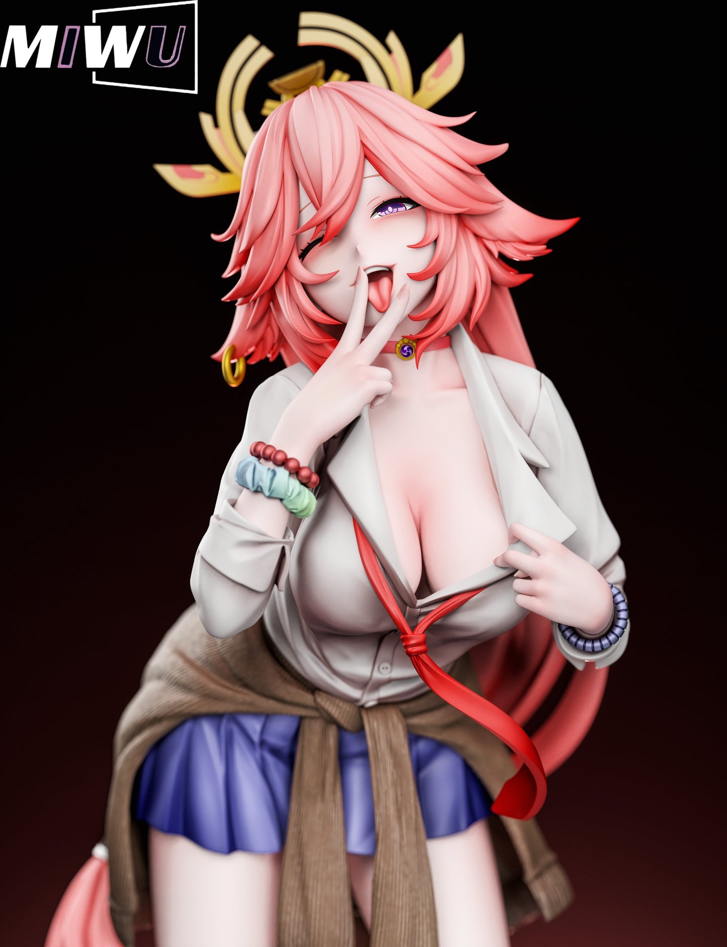 Estatuilla  Genshin Impact | Raiden Shogun x Yae Miko | Miwu Studio | Tienda Anime | Tico Ofertas Miwu Studio