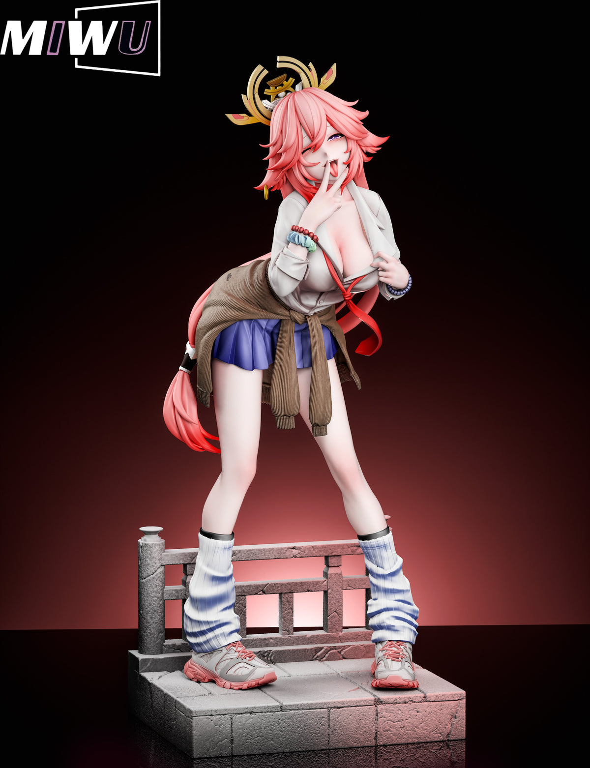 Estatuilla  Genshin Impact | Raiden Shogun x Yae Miko | Miwu Studio | Tienda Anime | Tico Ofertas Miwu Studio