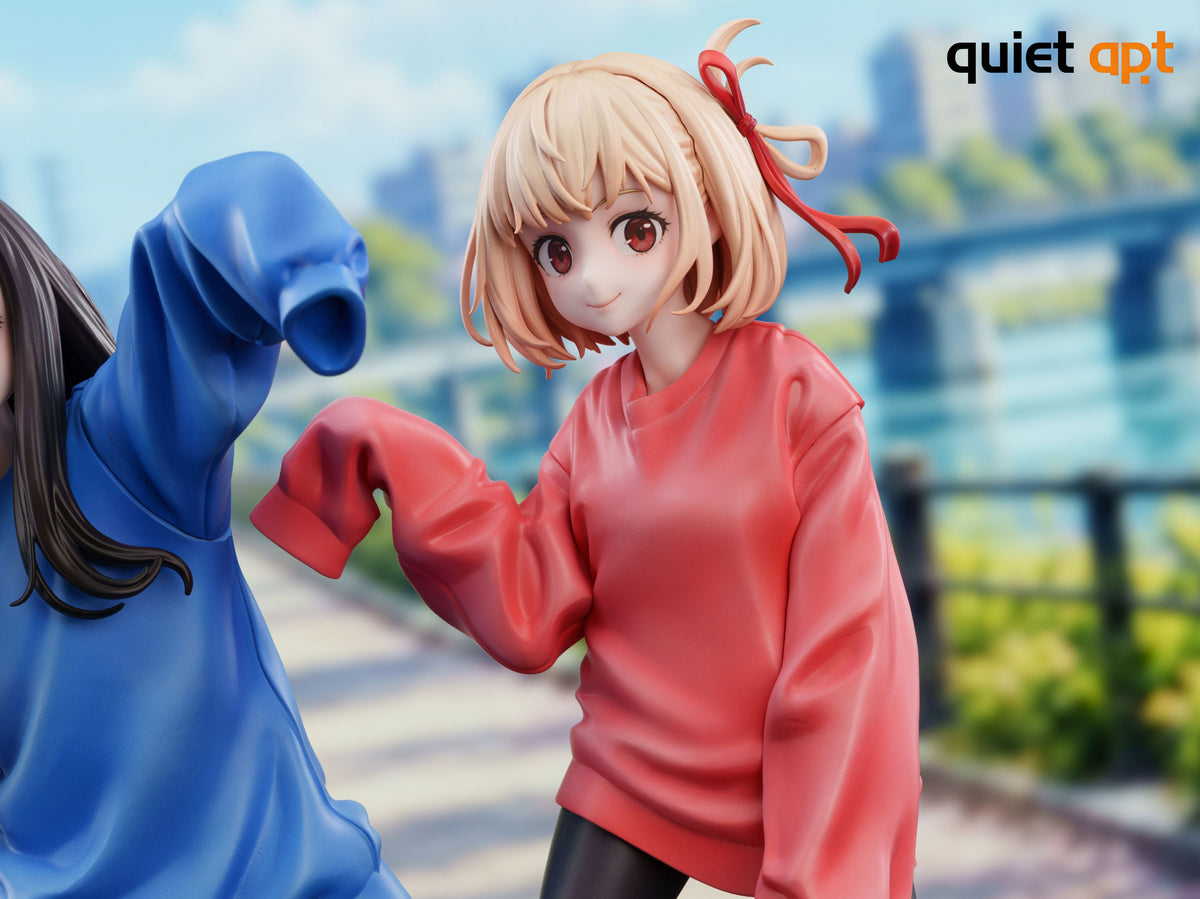 Figura de colección Estatuilla Lycoris Recoil | Chisato Nishikigi X Takina Inoue – Versión Atuendo Diario | QuietArt Studio