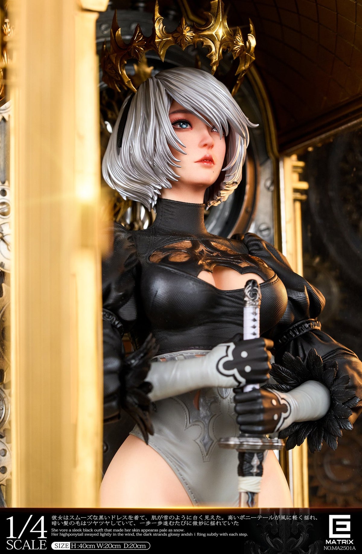 Estatuilla  NieR: Automata | 2B (Gold/Silver Table Clock Ver.) | MATRIX Studio | Tienda Anime| Tico Ofertas Genius Bee Studio