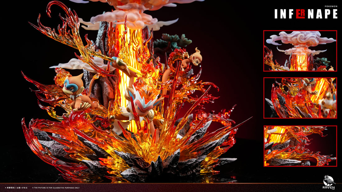 Estatuilla Pokémon | Chimchar X Monferno X Infernape | Raven Studio | Tienda Anime | Tico Ofertas