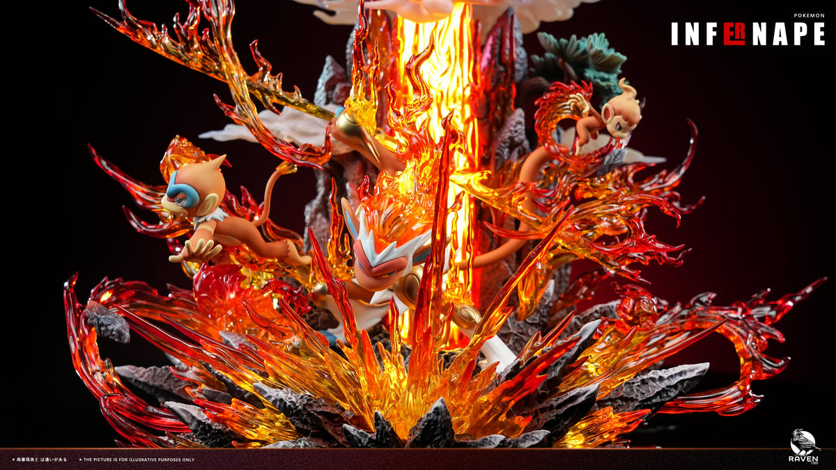 Figura de colección Estatuilla Pokémon | Chimchar X Monferno X Infernape | Raven Studio
