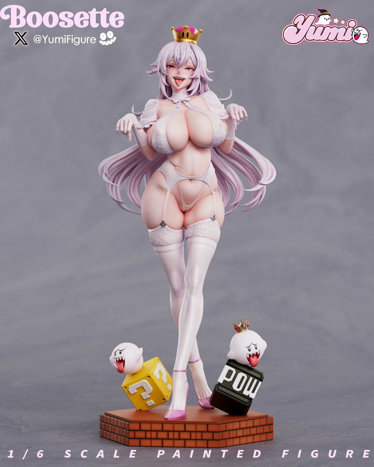 Figura de colección Estatuilla Super Mario Universe | Boosette &amp; Bowsette | Yumi Figure