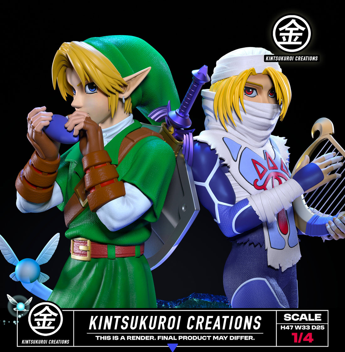 Estatuilla  The Legend of Zelda | Link x Sheik | Kintsukuroi Creations Studio | Tienda Anime | Tico Ofertas