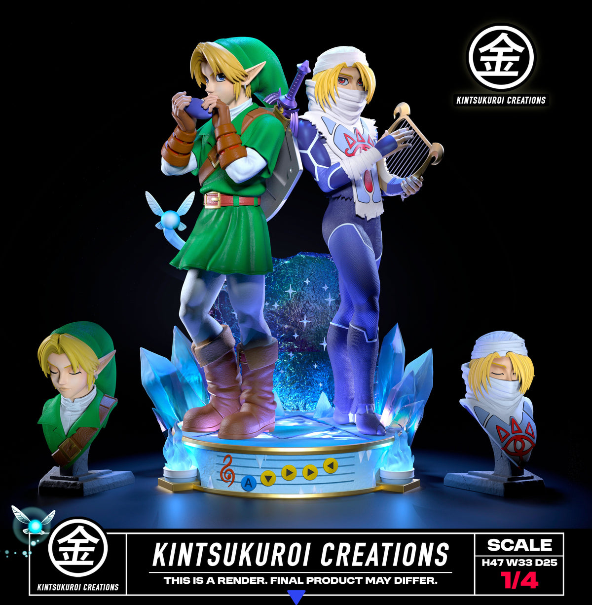 Estatuilla  The Legend of Zelda | Link x Sheik | Kintsukuroi Creations Studio | Tienda Anime | Tico Ofertas Kintsukuroi Creations Studio