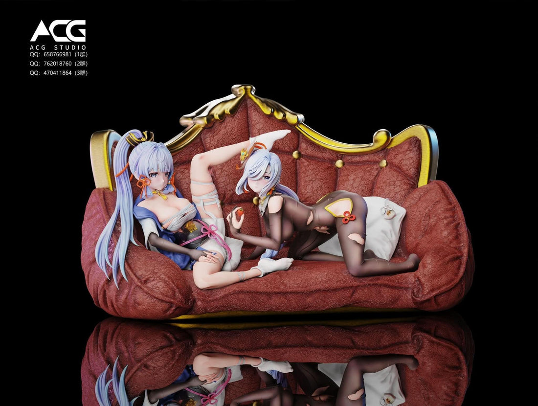 Figura ACG Studio - Genshin Impact Lying Series Shenhe & Kamisato Ayaka GK Statue | Figuras Anime Costa Rica, Modelo Coleccionable Premium  | Tico ofertas
